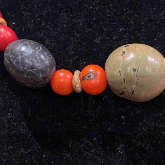 Tagua Nut and Acai Nut Beaded Necklace AKA Vegetable Ivory.   Comes From Palms - Picture 3 of 11